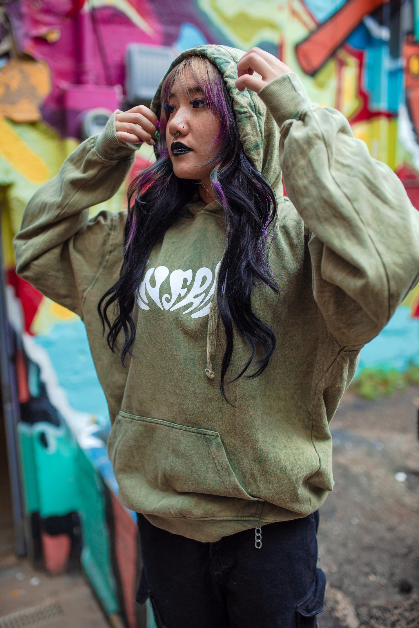 Infrasound x Sig Natur Green Mineral Wash Hoodie