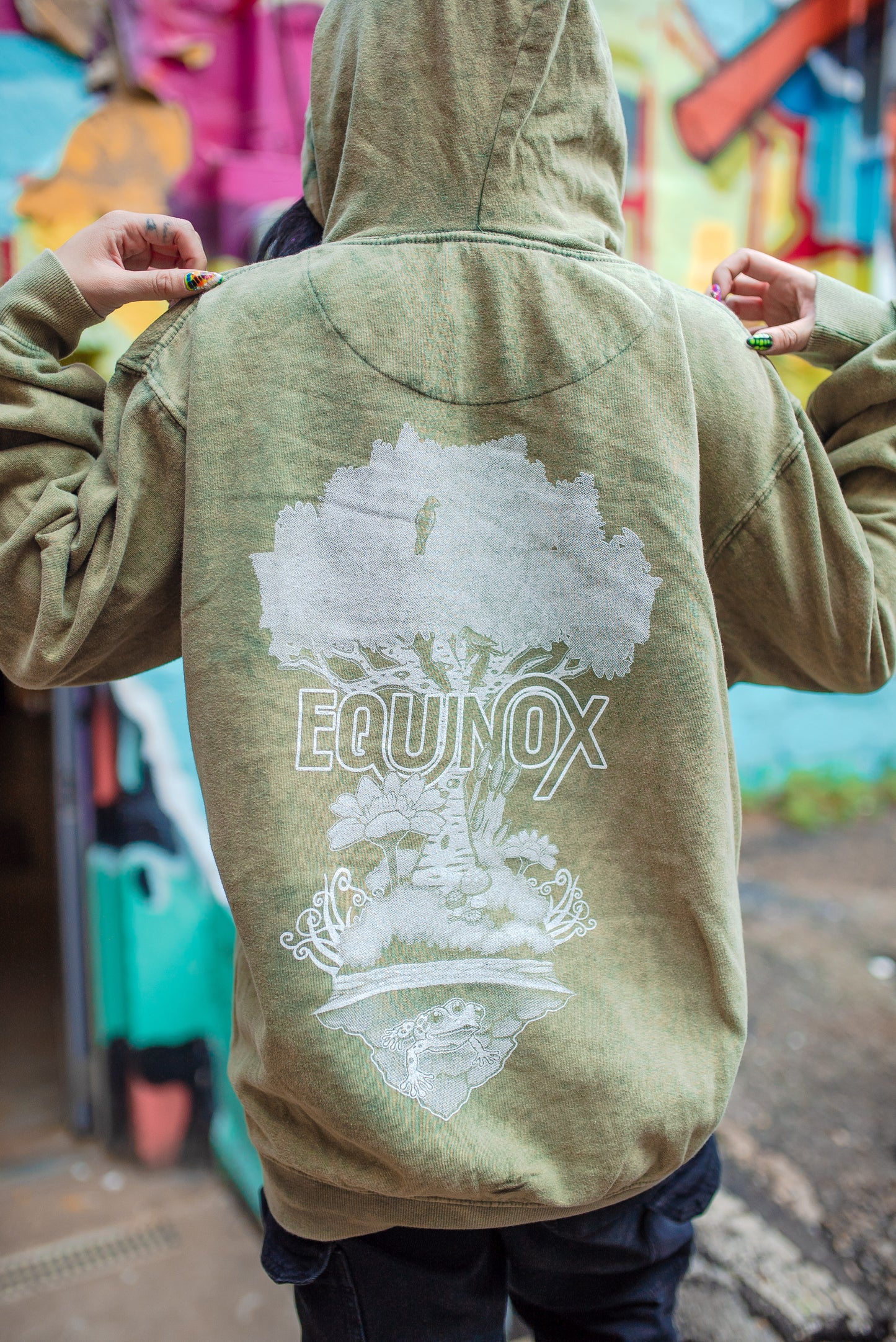 Infrasound x Sig Natur Green Mineral Wash Hoodie